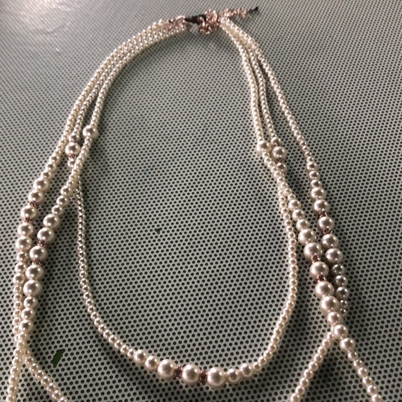 3 Strings Pearl Necklace- 15 inches - Picture 3 of 5